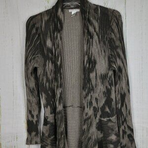 Alberto Makali Ribbed Open Front Shrug Sweater Grey/Black Size XL